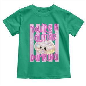 You Are A Glitter Dumpling Cute Preppy Pastel Graphic Toddler T Shirt Kawaii Pastel Pink Striped Food Quote