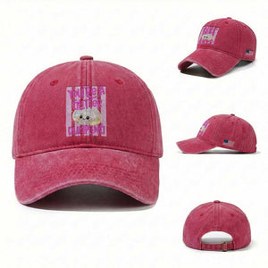You Are A Glitter Dumpling Cute Preppy Pastel Graphic Washed Cotton Baseball Cap Kawaii Pastel Pink Striped Food Quote
