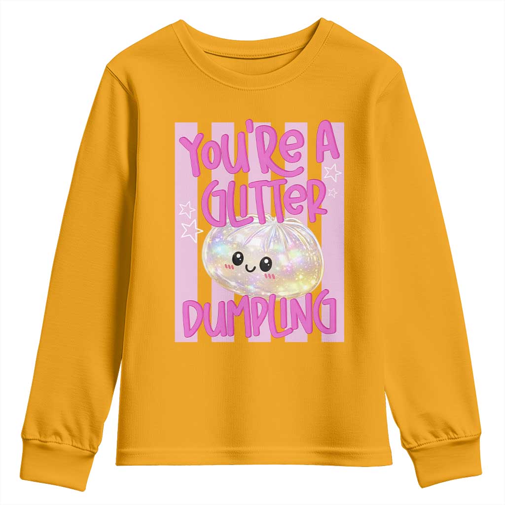 You Are A Glitter Dumpling Cute Preppy Pastel Graphic Youth Sweatshirt Kawaii Pastel Pink Striped Food Quote