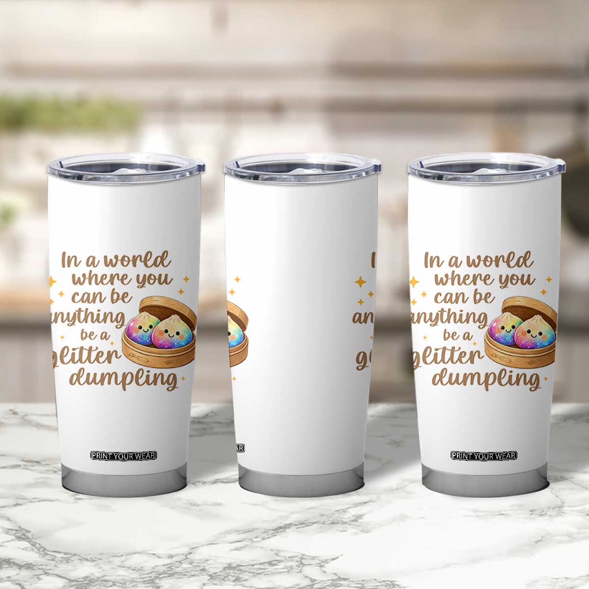 Be A Glitter Dumpling Kawaii Graphic Tumbler Cup In A World Squish Squad Mystery Box