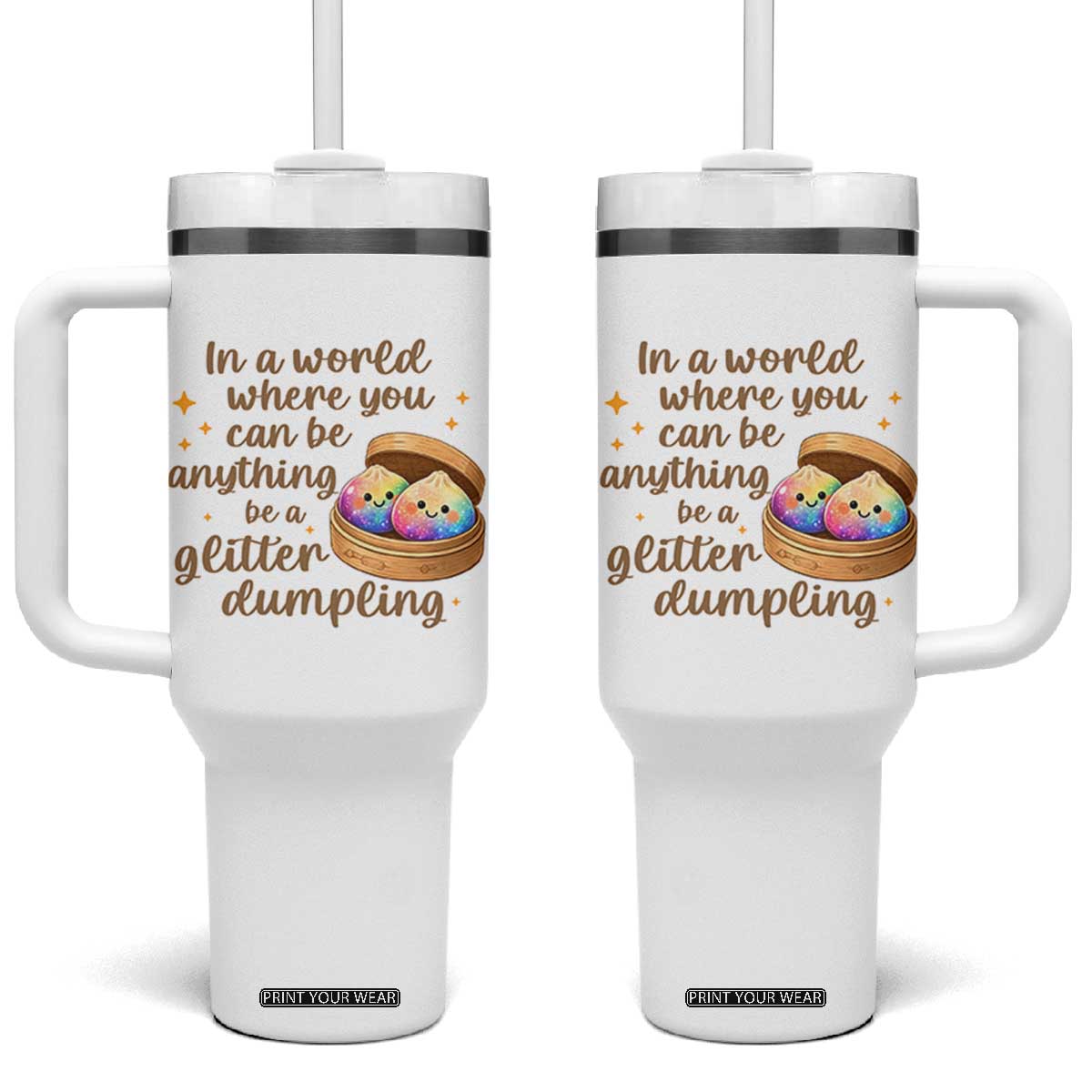 Be A Glitter Dumpling Kawaii Graphic Tumbler With Handle In A World Squish Squad Mystery Box
