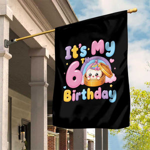 Its My 6th Birthday Kawaii Glitter Dumpling Graphic Garden Flag Cute 6 Years Old Rainbow Bday Girl Party