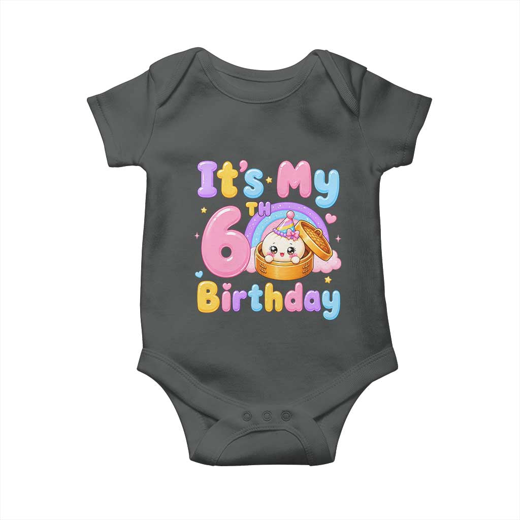 Its My 6th Birthday Kawaii Glitter Dumpling Graphic Baby Onesie Cute 6 Years Old Rainbow Bday Girl Party