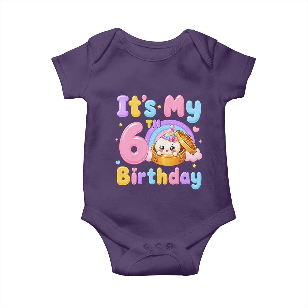 Its My 6th Birthday Kawaii Glitter Dumpling Graphic Baby Onesie Cute 6 Years Old Rainbow Bday Girl Party