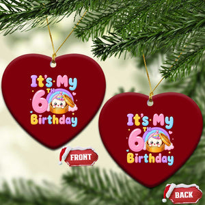 Its My 6th Birthday Kawaii Glitter Dumpling Graphic Ceramic Ornament Cute 6 Years Old Rainbow Bday Girl Party