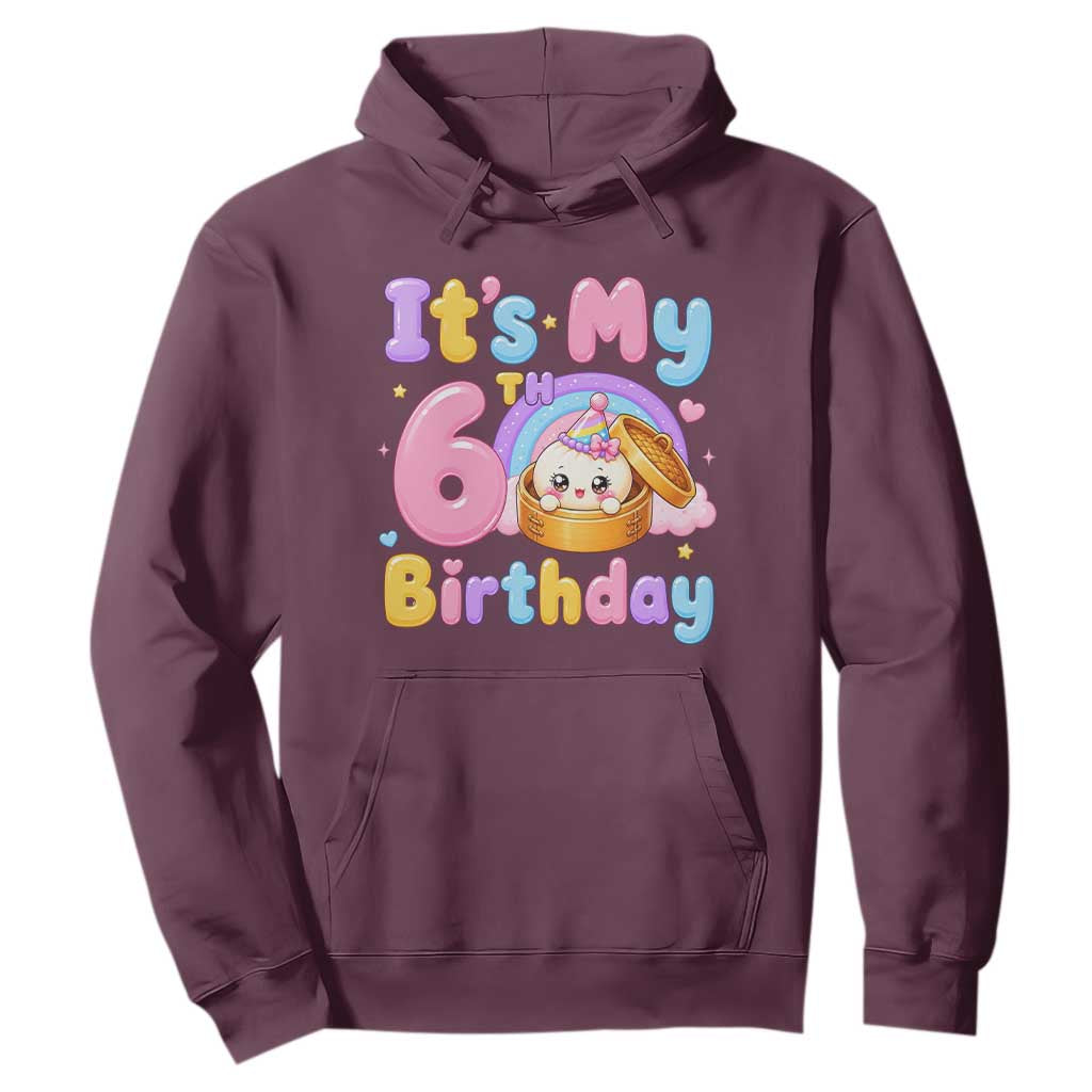 Its My 6th Birthday Kawaii Glitter Dumpling Graphic Hoodie Cute 6 Years Old Rainbow Bday Girl Party