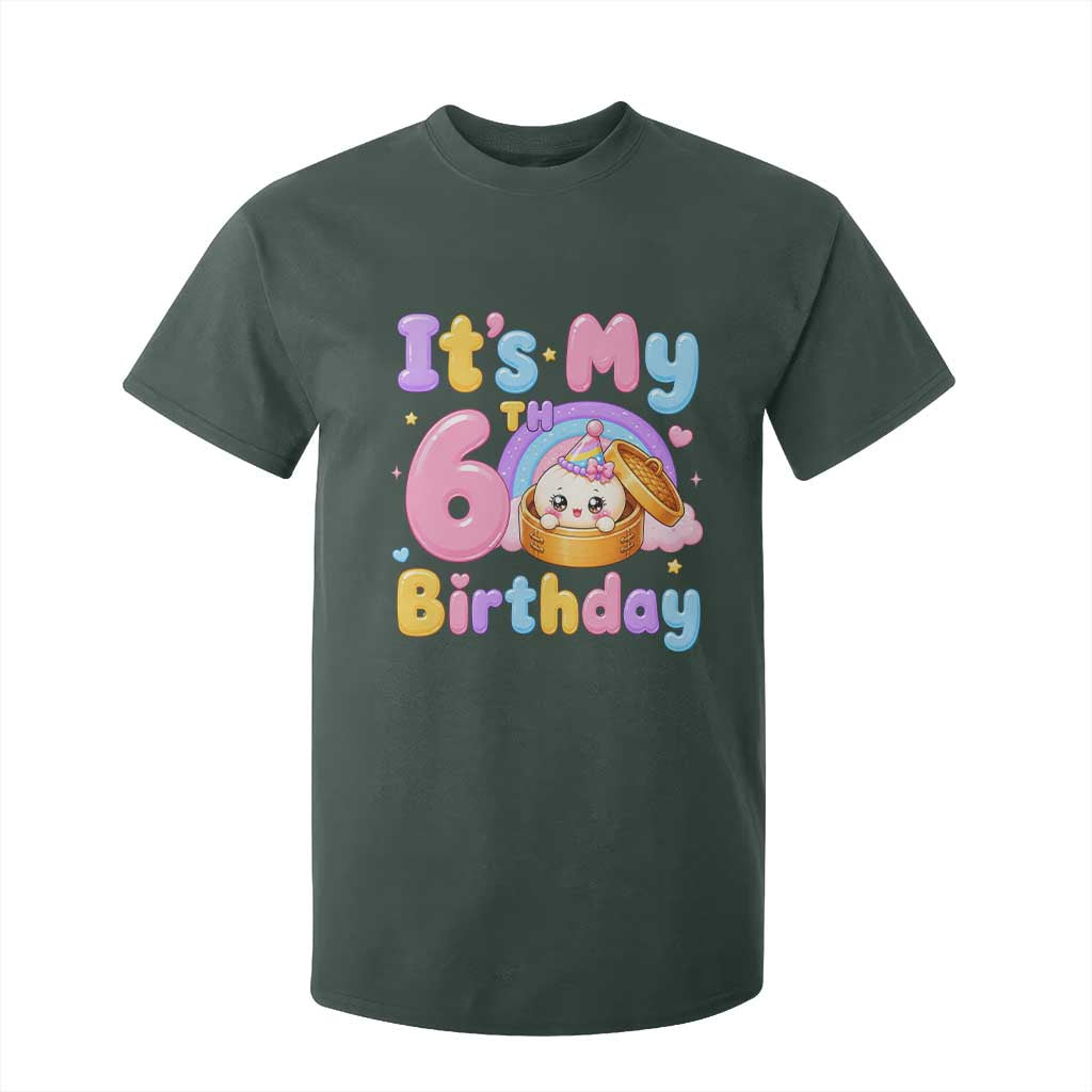 Its My 6th Birthday Kawaii Glitter Dumpling Graphic T Shirt For Kid Cute 6 Years Old Rainbow Bday Girl Party