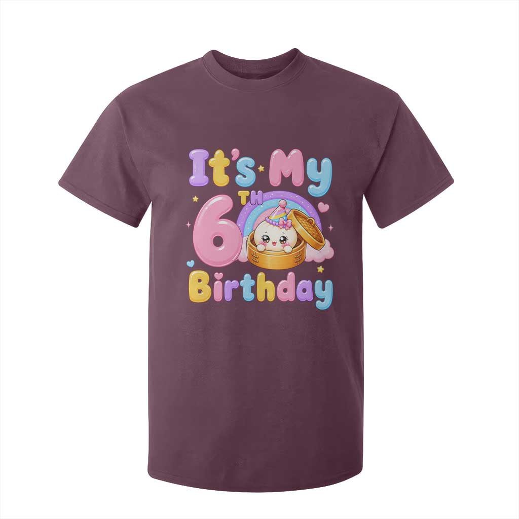 Its My 6th Birthday Kawaii Glitter Dumpling Graphic T Shirt For Kid Cute 6 Years Old Rainbow Bday Girl Party