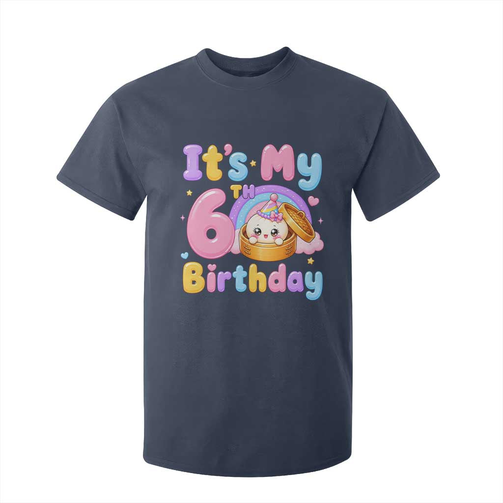 Its My 6th Birthday Kawaii Glitter Dumpling Graphic T Shirt For Kid Cute 6 Years Old Rainbow Bday Girl Party