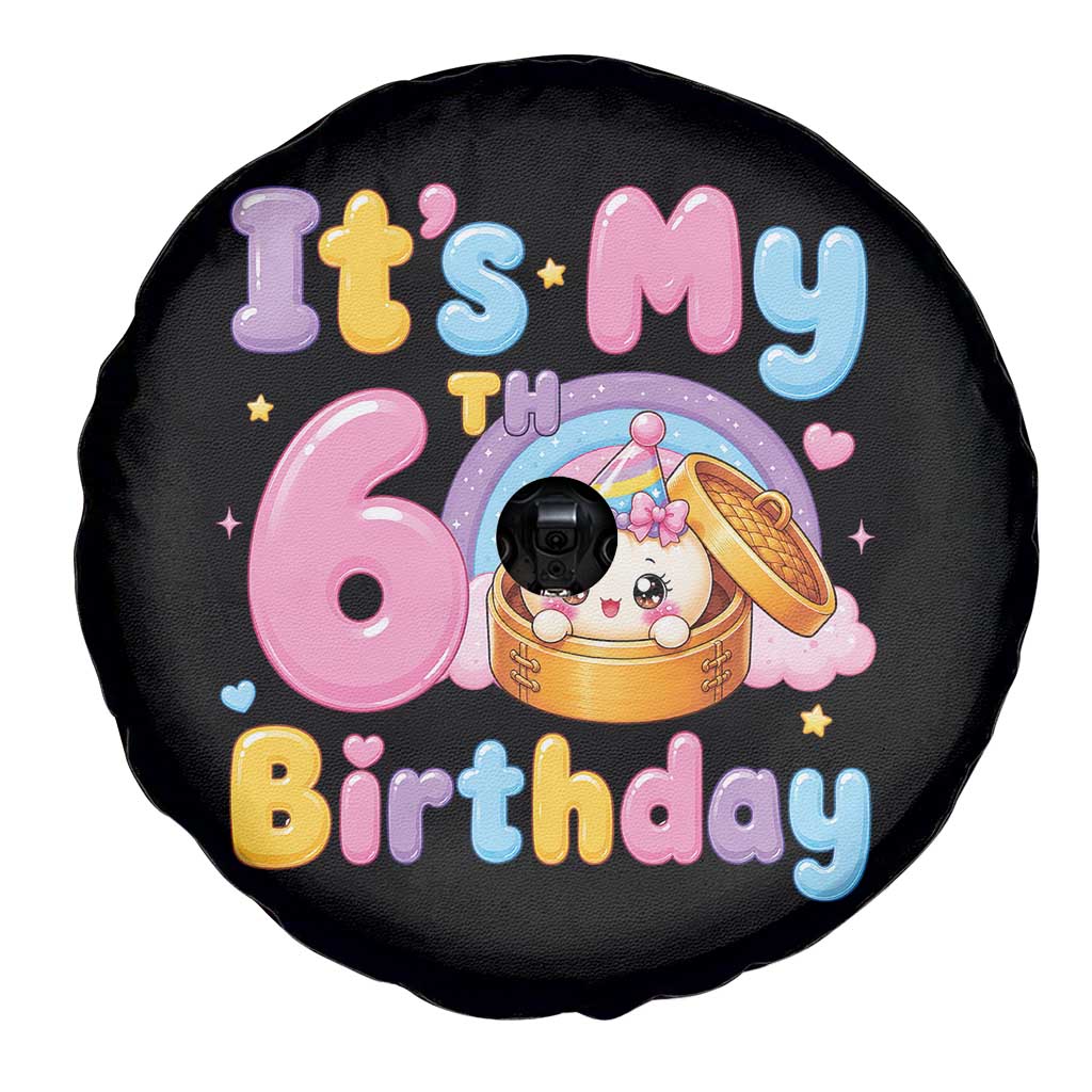 Its My 6th Birthday Kawaii Glitter Dumpling Graphic Spare Tire Cover Cute 6 Years Old Rainbow Bday Girl Party