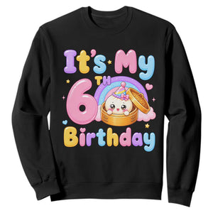 Its My 6th Birthday Kawaii Glitter Dumpling Graphic Sweatshirt Cute 6 Years Old Rainbow Bday Girl Party