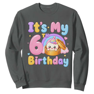 Its My 6th Birthday Kawaii Glitter Dumpling Graphic Sweatshirt Cute 6 Years Old Rainbow Bday Girl Party