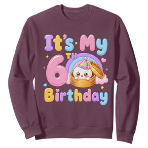 Its My 6th Birthday Kawaii Glitter Dumpling Graphic Sweatshirt Cute 6 Years Old Rainbow Bday Girl Party