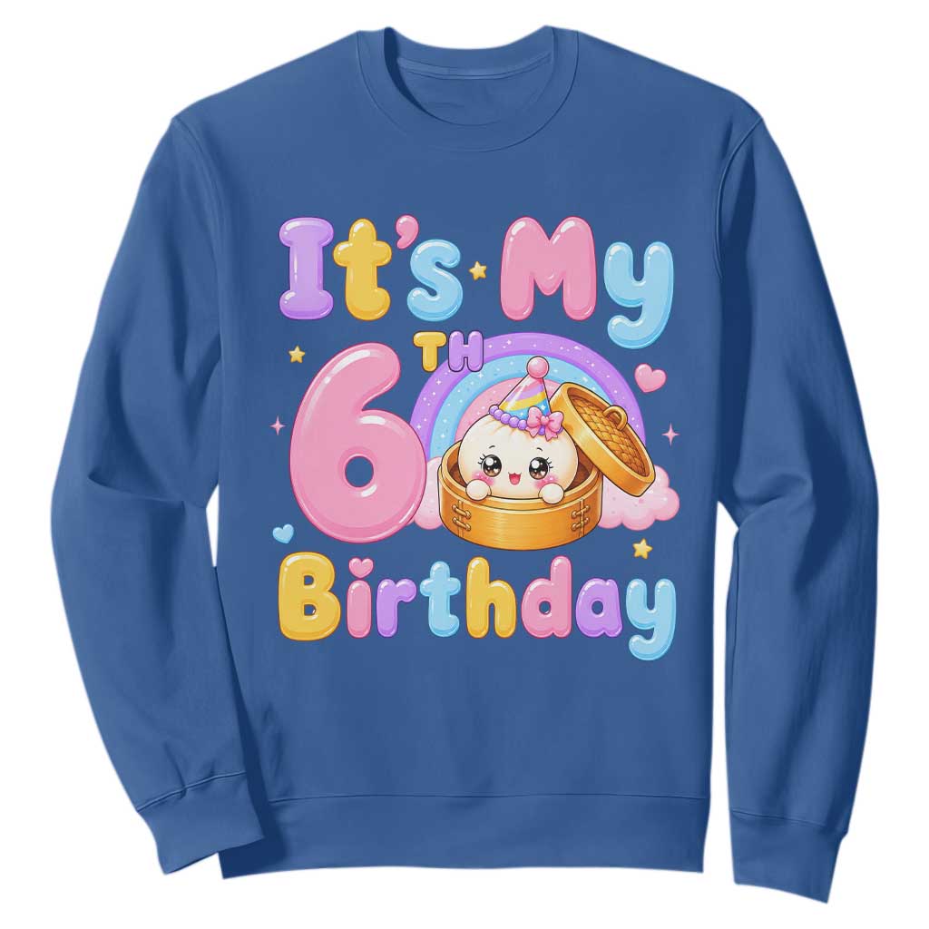 Its My 6th Birthday Kawaii Glitter Dumpling Graphic Sweatshirt Cute 6 Years Old Rainbow Bday Girl Party
