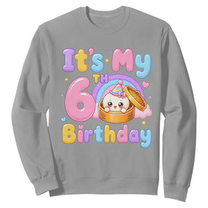 Its My 6th Birthday Kawaii Glitter Dumpling Graphic Sweatshirt Cute 6 Years Old Rainbow Bday Girl Party