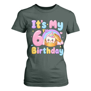 Its My 6th Birthday Kawaii Glitter Dumpling Graphic T Shirt For Women Cute 6 Years Old Rainbow Bday Girl Party