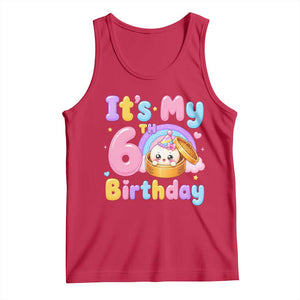 Its My 6th Birthday Kawaii Glitter Dumpling Graphic Tank Top Cute 6 Years Old Rainbow Bday Girl Party