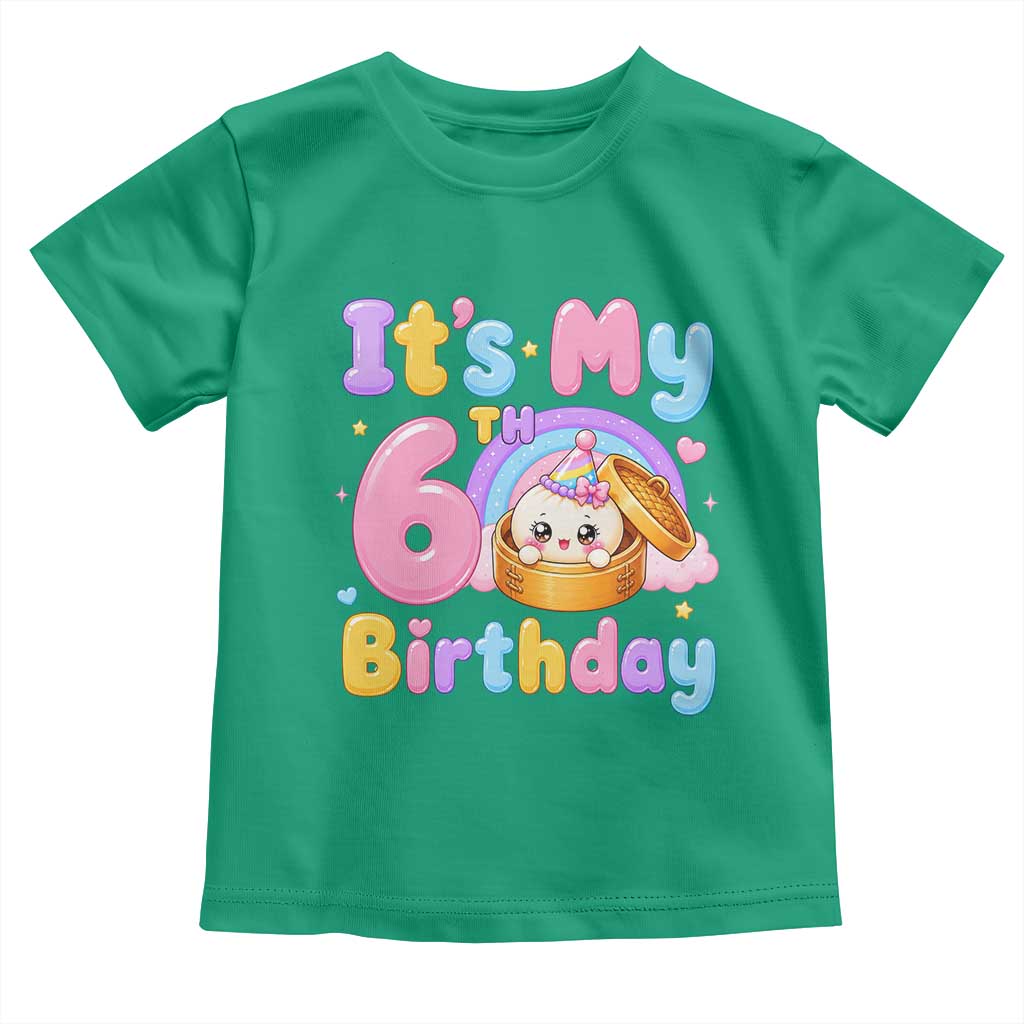 Its My 6th Birthday Kawaii Glitter Dumpling Graphic Toddler T Shirt Cute 6 Years Old Rainbow Bday Girl Party