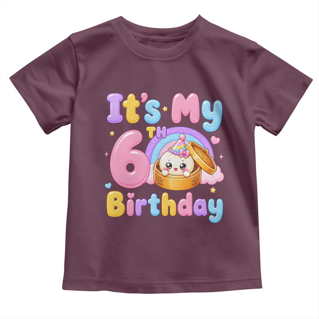 Its My 6th Birthday Kawaii Glitter Dumpling Graphic Toddler T Shirt Cute 6 Years Old Rainbow Bday Girl Party