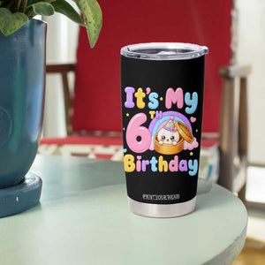 Its My 6th Birthday Kawaii Glitter Dumpling Graphic Tumbler Cup Cute 6 Years Old Rainbow Bday Girl Party