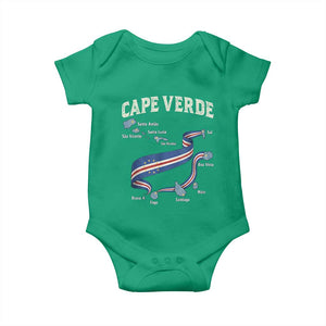 Cape Verde Islands Map National Flag Baby Onesie Cabo Verde Archipelago Geography Pride TS02 Irish Green Print Your Wear