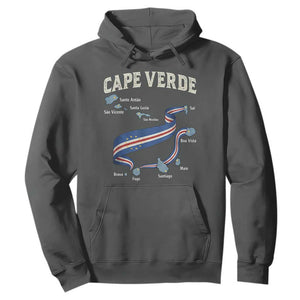 Cape Verde Islands Map National Flag Hoodie Cabo Verde Archipelago Geography Pride TS02 Dark Heather Print Your Wear