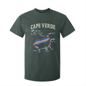 Cape Verde Islands Map National Flag T Shirt For Kid Cabo Verde Archipelago Geography Pride TS02 Dark Forest Green Print Your Wear