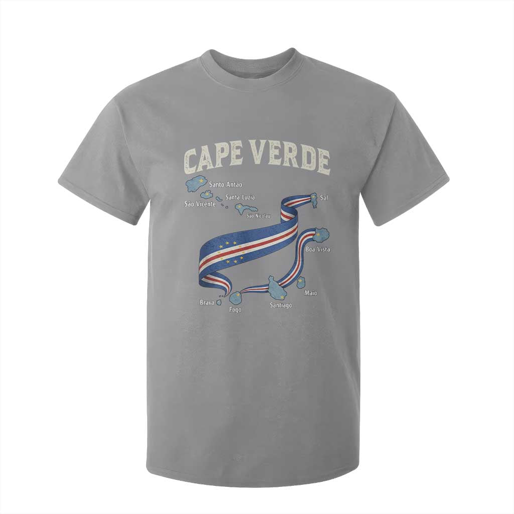 Cape Verde Islands Map National Flag T Shirt For Kid Cabo Verde Archipelago Geography Pride TS02 Sport Gray Print Your Wear