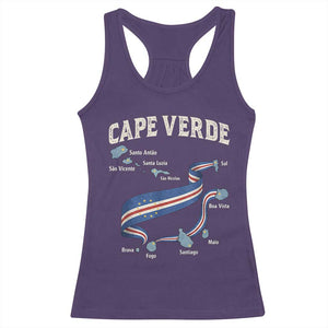 Cape Verde Islands Map National Flag Racerback Tank Top Cabo Verde Archipelago Geography Pride TS02 Purple Print Your Wear