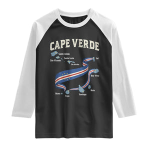 Cape Verde Islands Map National Flag Raglan Shirt Cabo Verde Archipelago Geography Pride TS02 Black White Print Your Wear