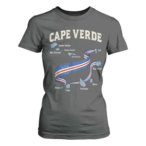 Cape Verde Islands Map National Flag T Shirt For Women Cabo Verde Archipelago Geography Pride TS02 Dark Heather Print Your Wear