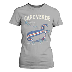 Cape Verde Islands Map National Flag T Shirt For Women Cabo Verde Archipelago Geography Pride TS02 Sport Gray Print Your Wear