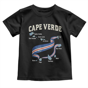 Cape Verde Islands Map National Flag Toddler T Shirt Cabo Verde Archipelago Geography Pride TS02 Black Print Your Wear
