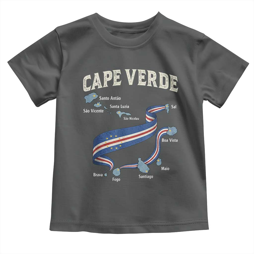 Cape Verde Islands Map National Flag Toddler T Shirt Cabo Verde Archipelago Geography Pride TS02 Dark Heather Print Your Wear