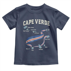 Cape Verde Islands Map National Flag Toddler T Shirt Cabo Verde Archipelago Geography Pride TS02 Navy Print Your Wear