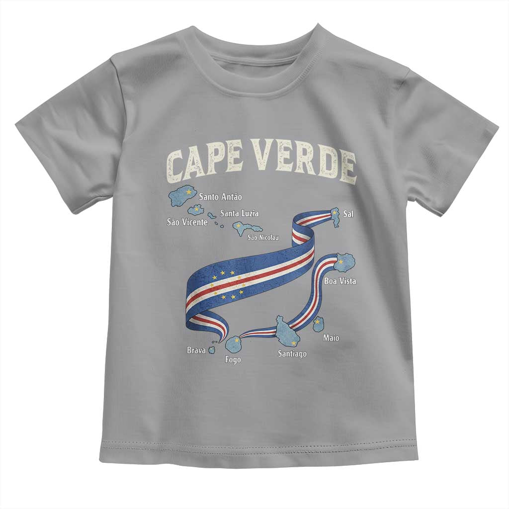 Cape Verde Islands Map National Flag Toddler T Shirt Cabo Verde Archipelago Geography Pride TS02 Sport Gray Print Your Wear