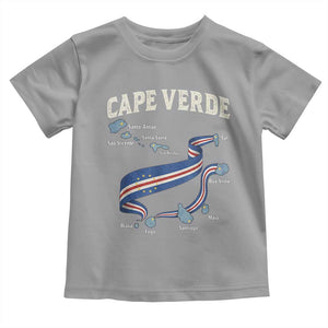 Cape Verde Islands Map National Flag Toddler T Shirt Cabo Verde Archipelago Geography Pride TS02 Sport Gray Print Your Wear