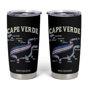 Cape Verde Islands Map National Flag Tumbler Cup Cabo Verde Archipelago Geography Pride TS02 Black Print Your Wear
