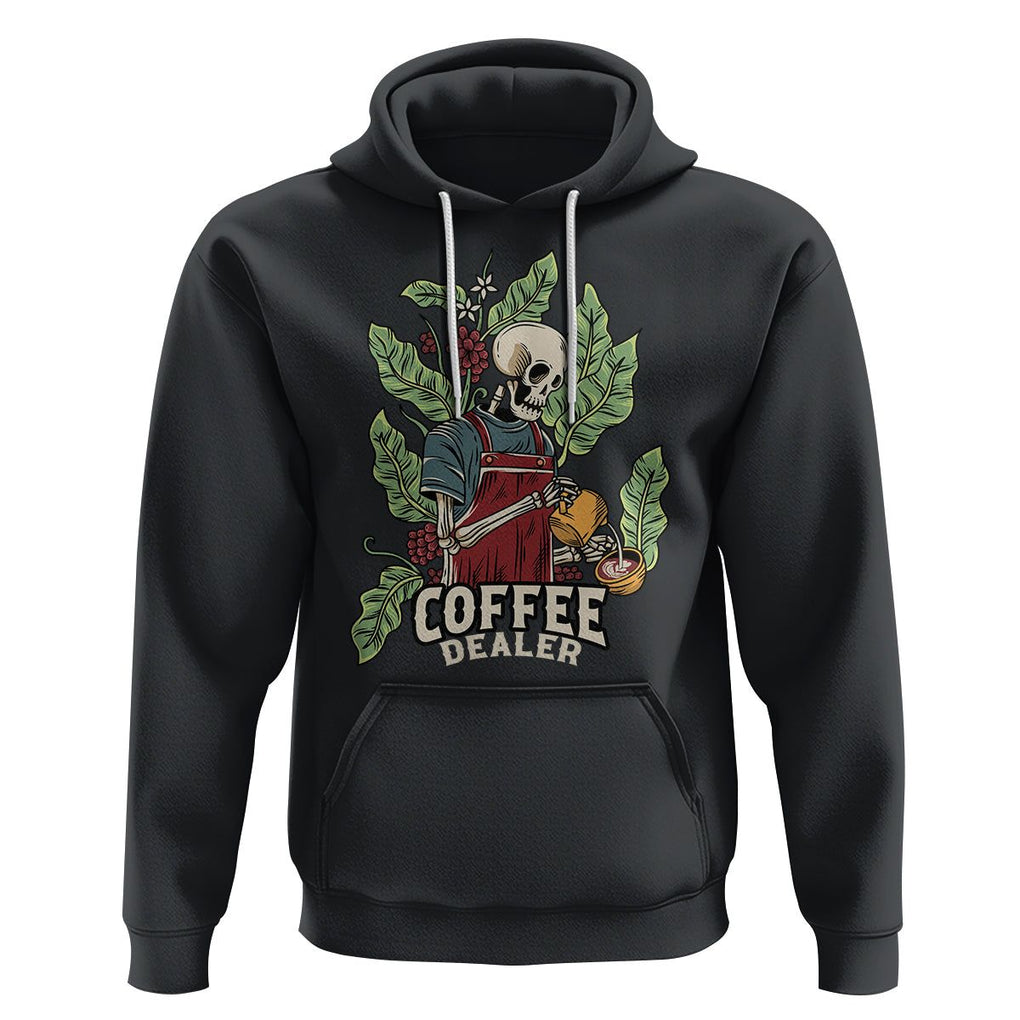 Skeleton Barista Hoodie Coffee Dealer Latte Lover TS02 Black Printyourwear