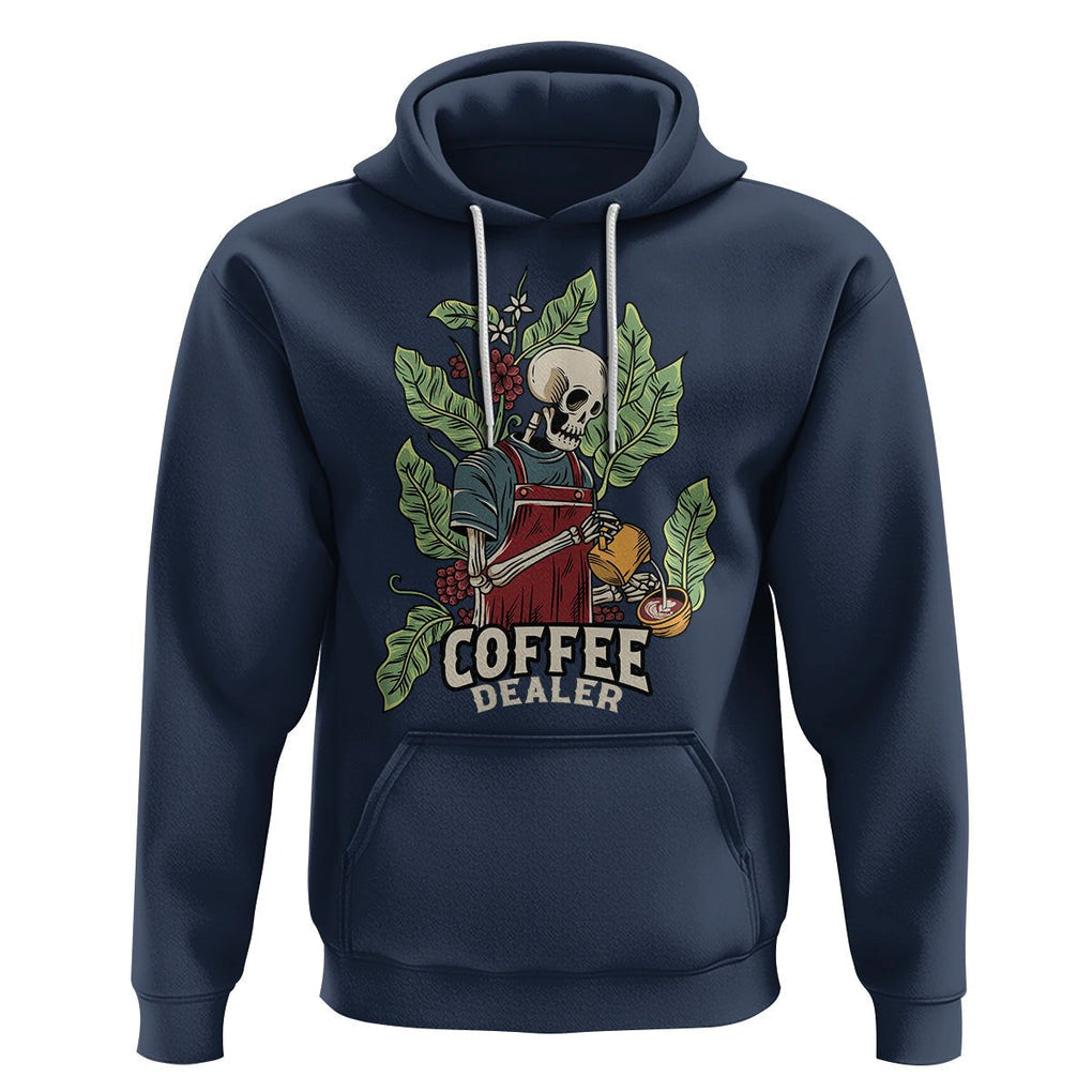 Skeleton Barista Hoodie Coffee Dealer Latte Lover TS02 Navy Printyourwear