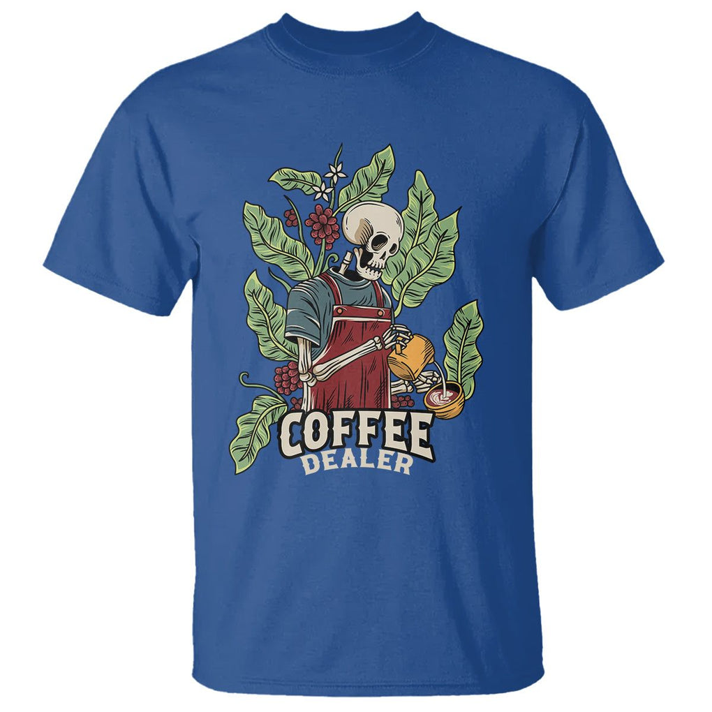 Skeleton Barista T Shirt Coffee Dealer Latte Lover TS02 Royal Blue Printyourwear