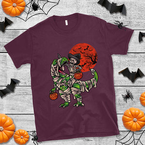 Halloween Skeleton Riding Dinosaur Funny Scary Pumpkin T Shirt TS02 Printyourwear