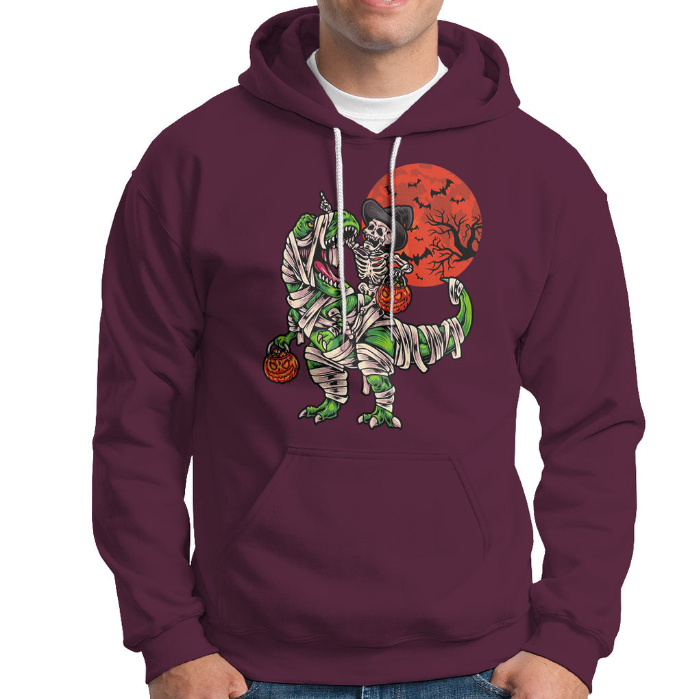 Halloween Skeleton Riding Dinosaur Funny Scary Pumpkin Hoodie TS02 Printyourwear