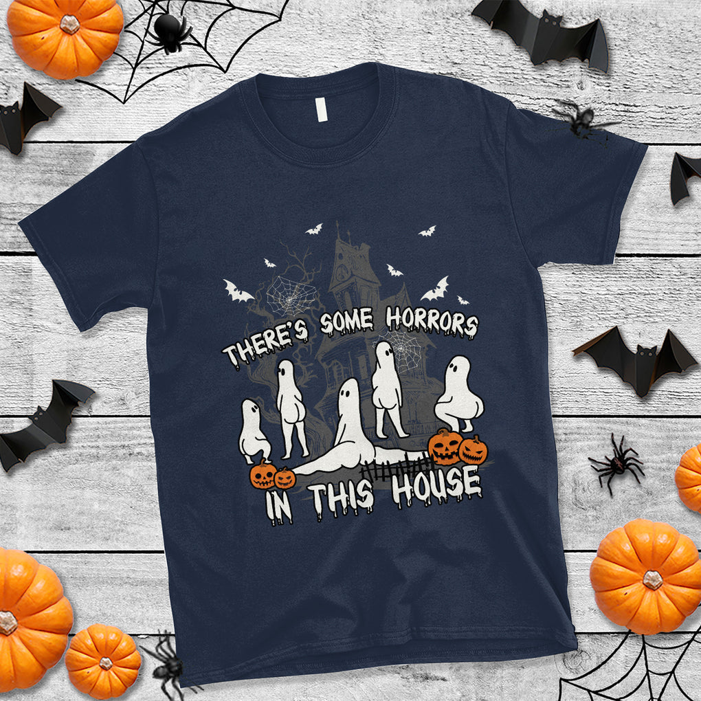 There's Some Horrors In This House Ghosts Pumpkin Halloween T Shirt TS02 Printyourwear