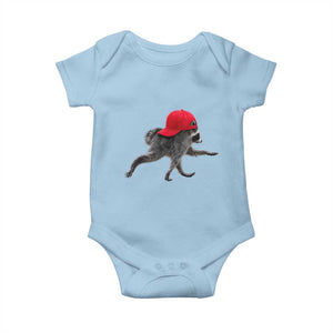 Funny Jimothy Raccoon Wearing Red Cap Graphic Baby Onesie Viral Seattle Trash Panda Feral Legend
