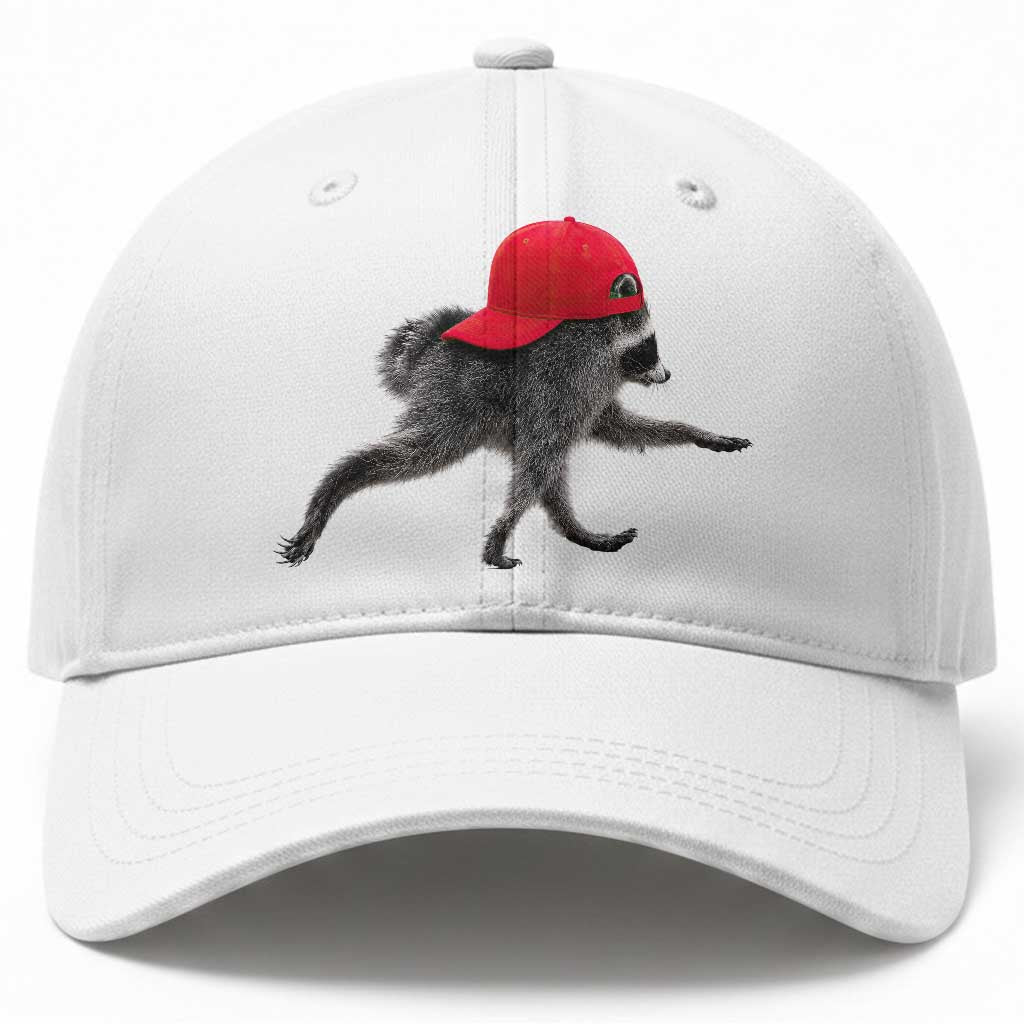 Funny Jimothy Raccoon Wearing Red Cap Graphic Baseball Cap Viral Seattle Trash Panda Feral Legend TS02 Print Your Wear