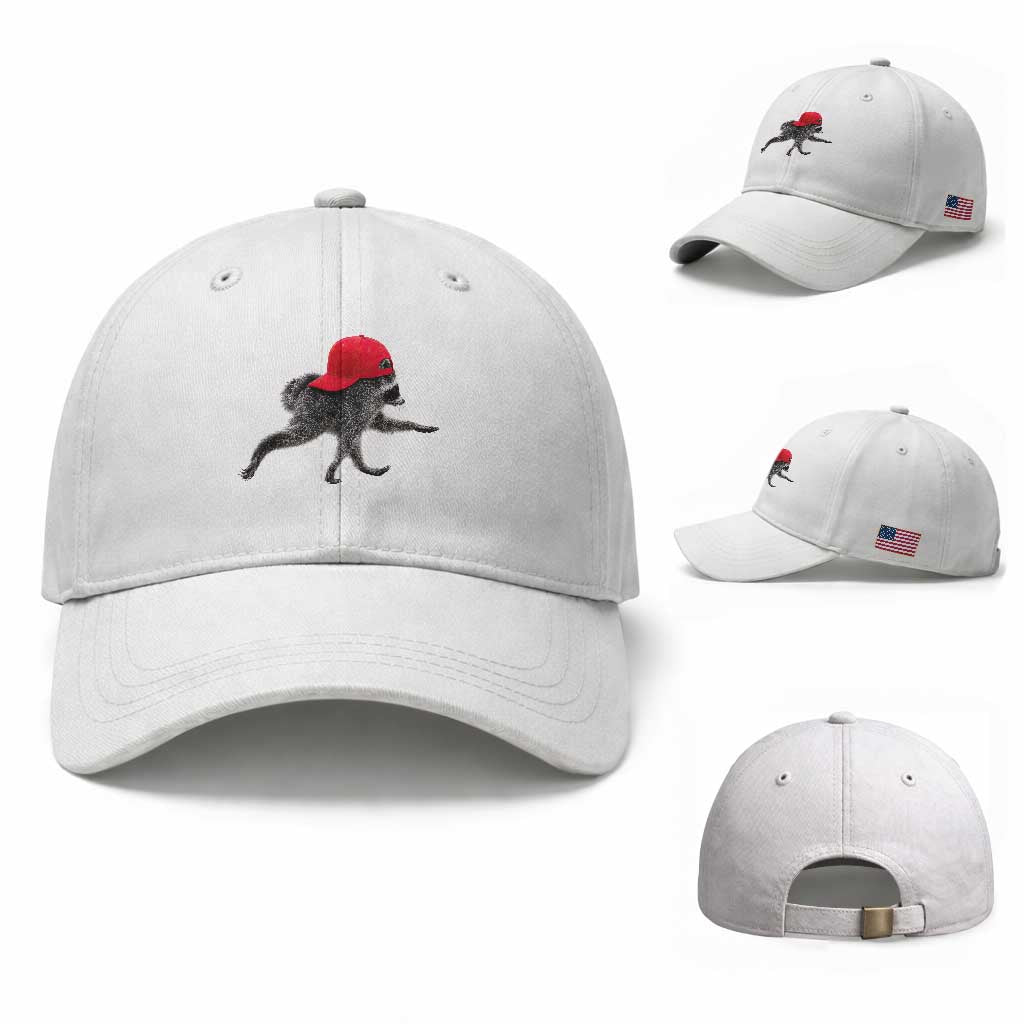 Funny Jimothy Raccoon Wearing Red Cap Graphic Baseball Cap Viral Seattle Trash Panda Feral Legend