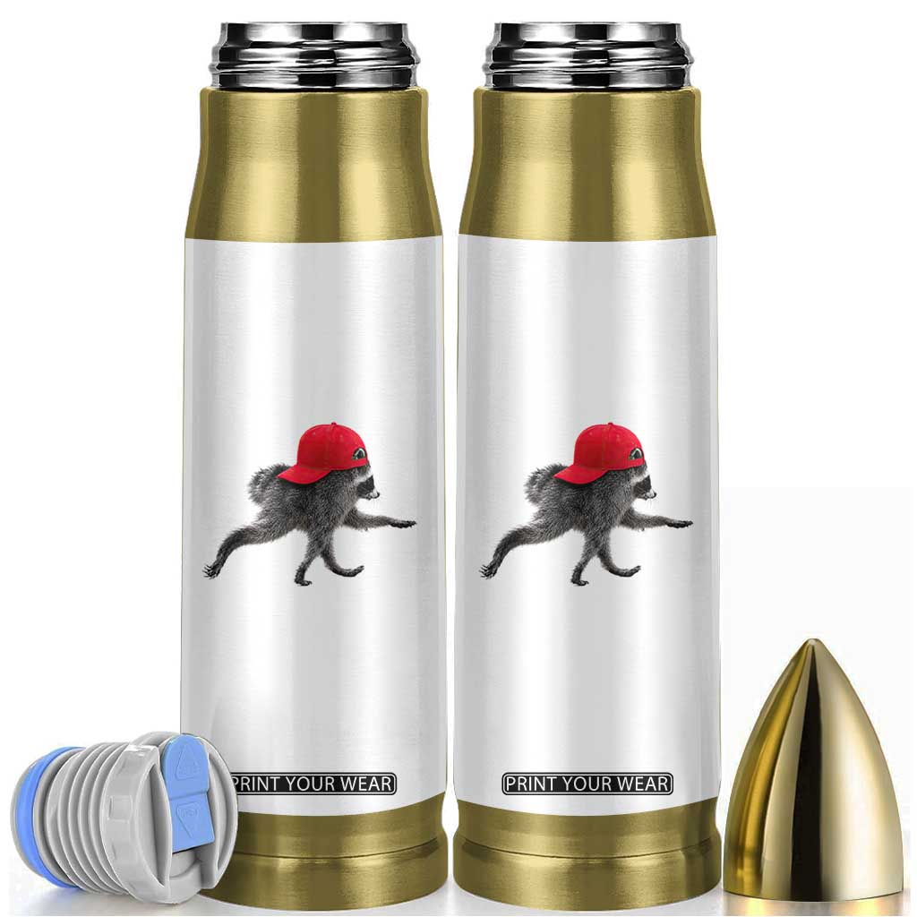 Funny Jimothy Raccoon Wearing Red Cap Graphic Bullet Tumbler Viral Seattle Trash Panda Feral Legend
