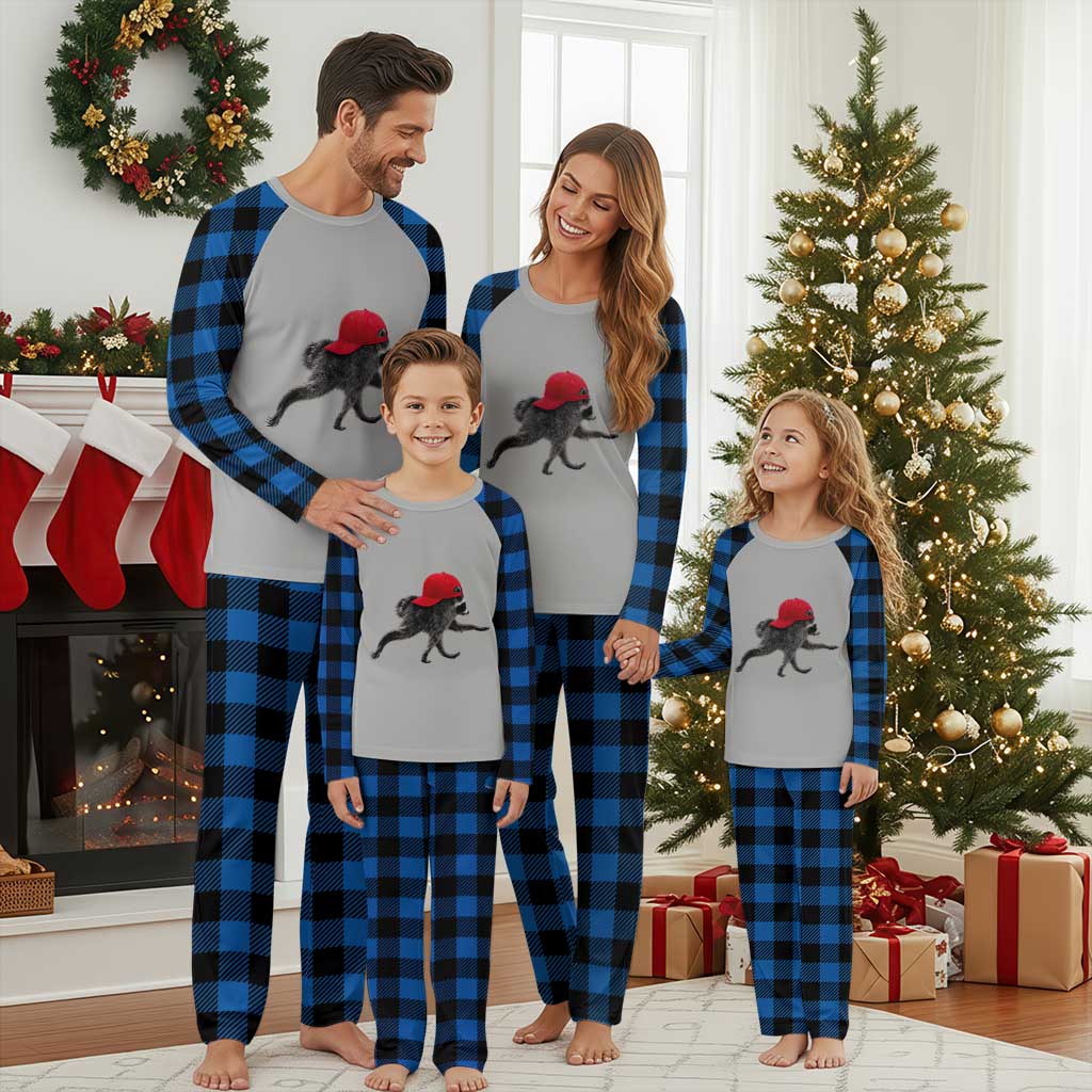 Funny Jimothy Raccoon Wearing Red Cap Graphic Plaid Pajama Set Viral Seattle Trash Panda Feral Legend