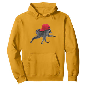 Funny Jimothy Raccoon Wearing Red Cap Graphic Hoodie Viral Seattle Trash Panda Feral Legend